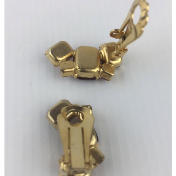 ! VTG 1950’s Brooch and Earring Set with Ruby Red and Pink Rhinestones by Cora - Picture 6 of 7